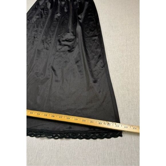 Vintage Fruit Of The Loom Black Lace Slip Skirt. Whimsagoth Midi skirt Sz M - Picture 4 of 5